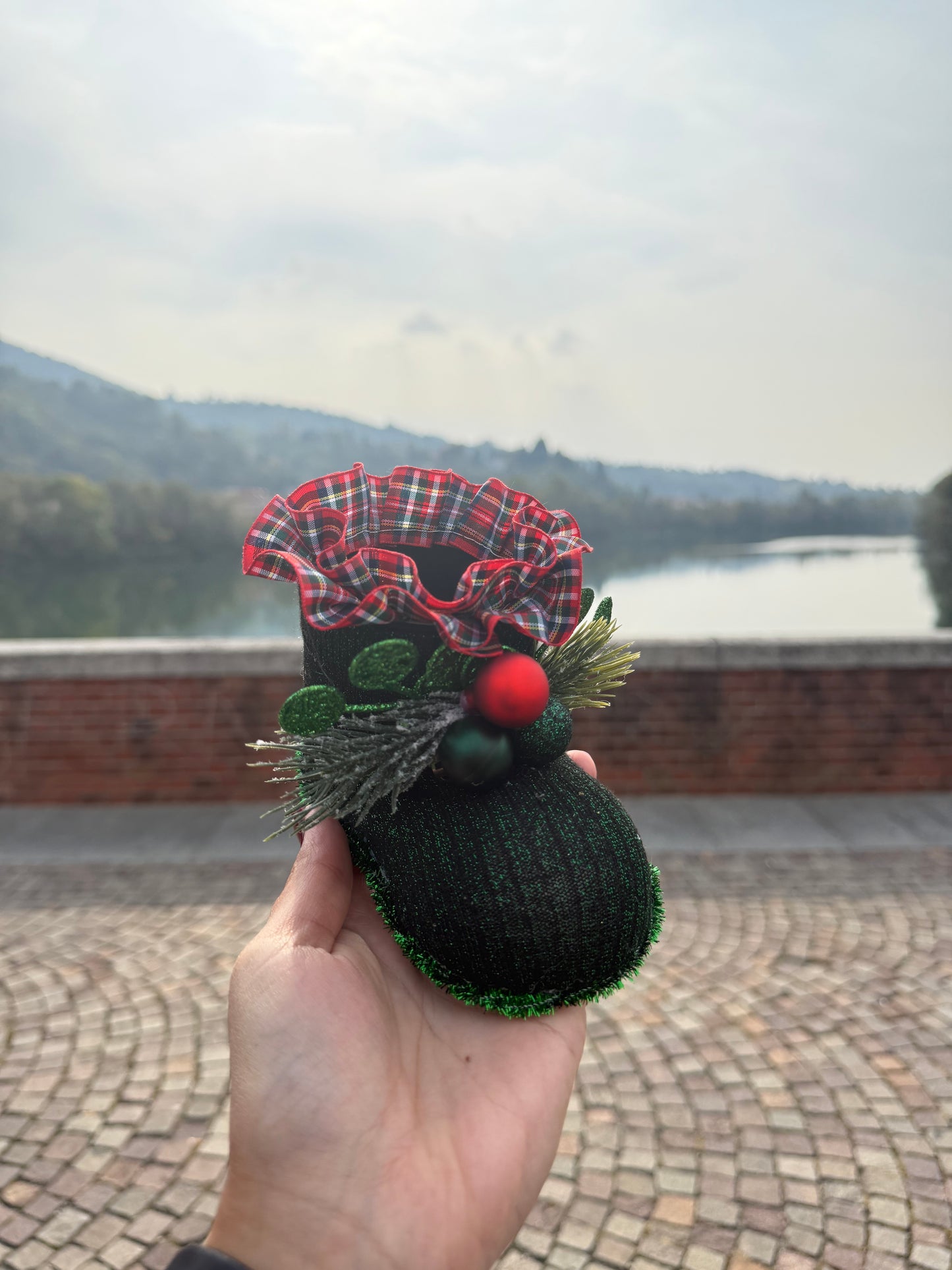 Scarpetta natalizia artigianale porta cioccolatini/penne — idea regalo