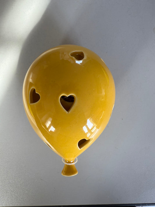 Palloncino in ceramica giallo con luce LED